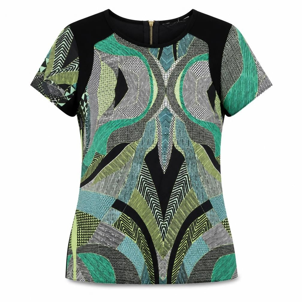 Dorothy Perkins Womens Multicoloured Polyester Basic Button-Up Size 8 Round Neck
