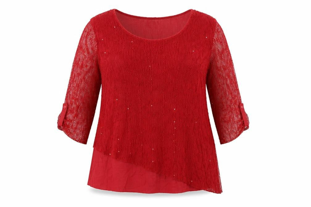 Womens UK Size 2XL Klass Red Viscose T-Shirt