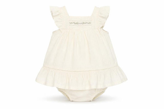 Sergent Major Girls Ivory Cotton Shorts Set Outfit/Set Size 12 Months Button