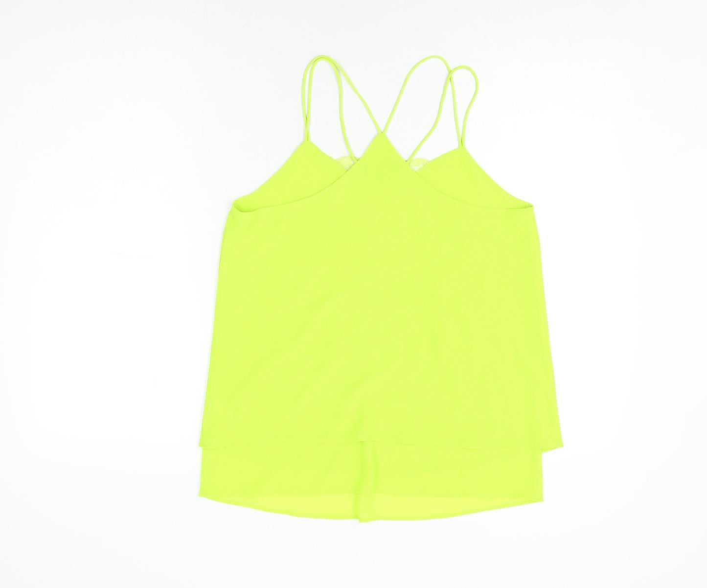 New Look Womens Green Polyester Camisole T-Shirt Size 10 V-Neck