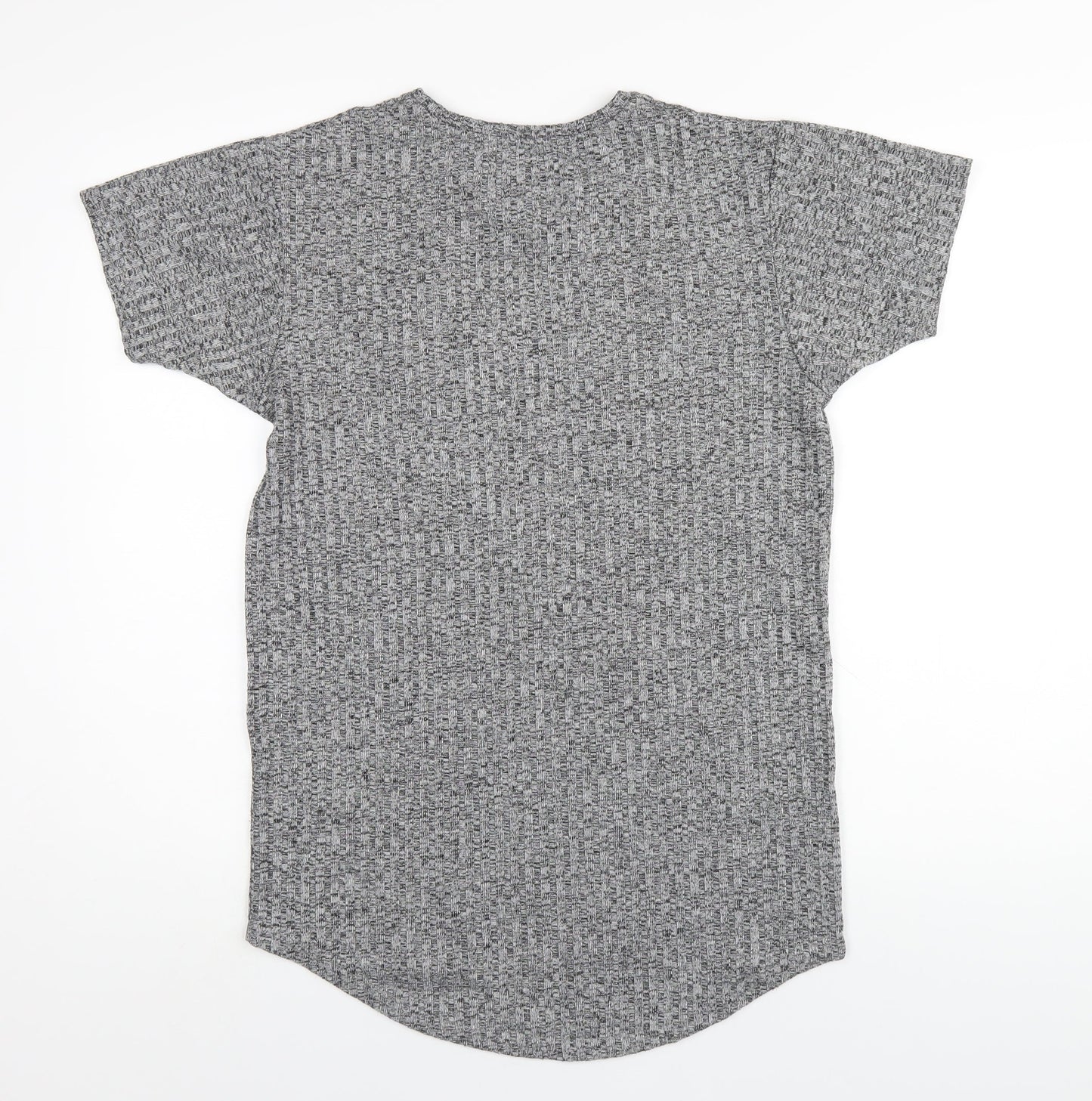 SikSilk Mens Grey Polyester T-Shirt Size XS Round Neck