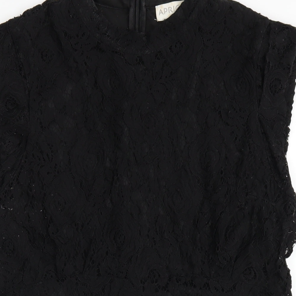 Apricot Womens Black Nylon A-Line Size 16 Round Neck Zip