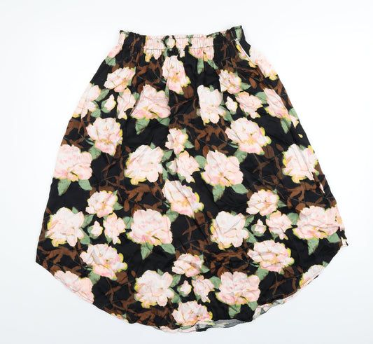 H&M Womens Multicoloured Floral Viscose A-Line Skirt Size 10
