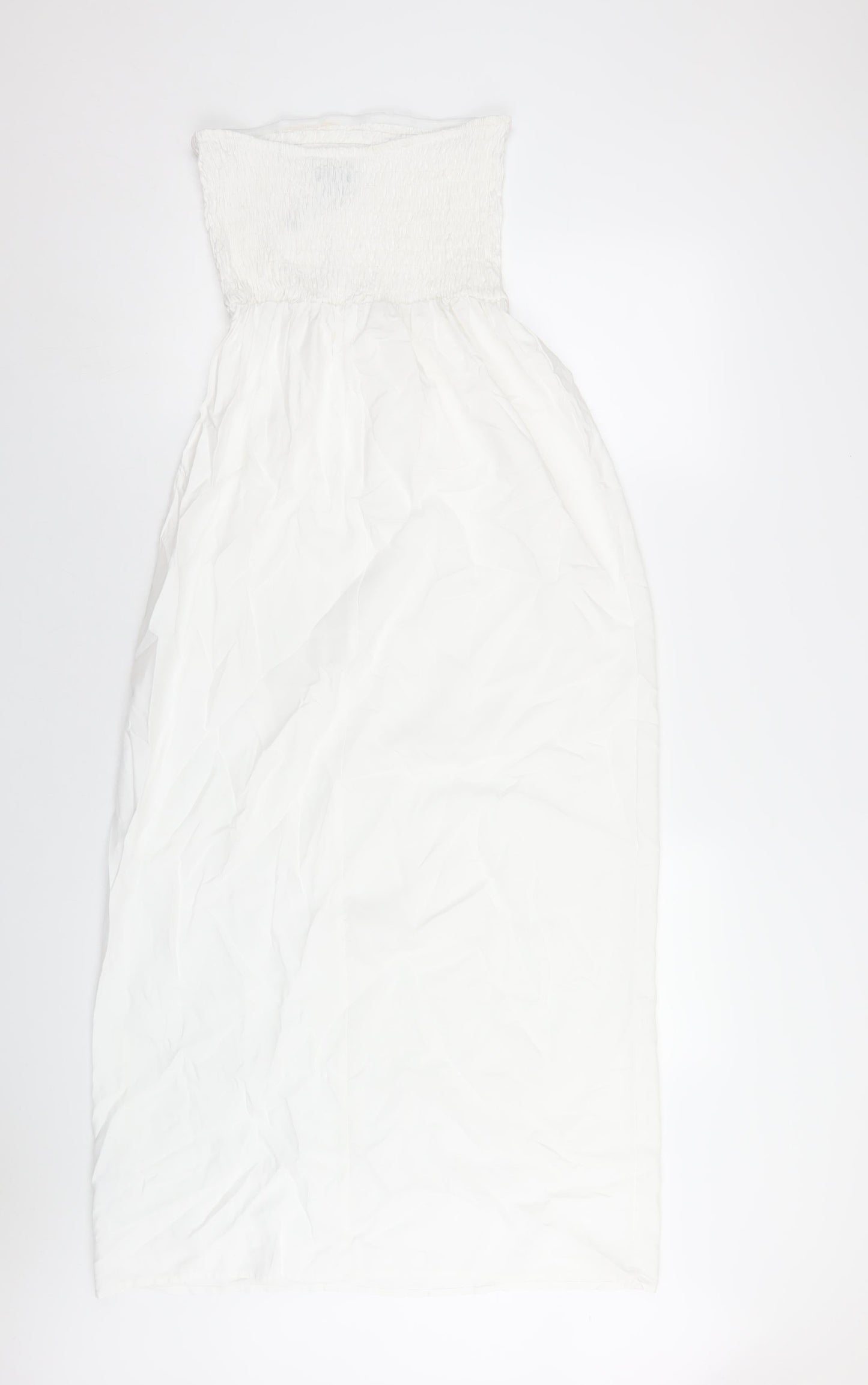 Boohoo Womens White Viscose A-Line Size 10 Square Neck Pullover