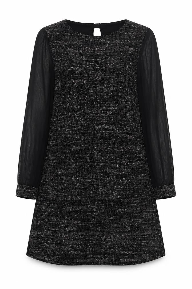 Front view of Roman women’s black polyamide a-line, size UK 14, round neck pullover
