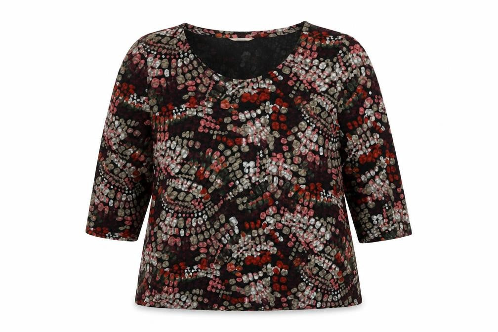 Classics Womens Multicoloured Geometric Polyester Basic T-Shirt Size 18 Round Neck