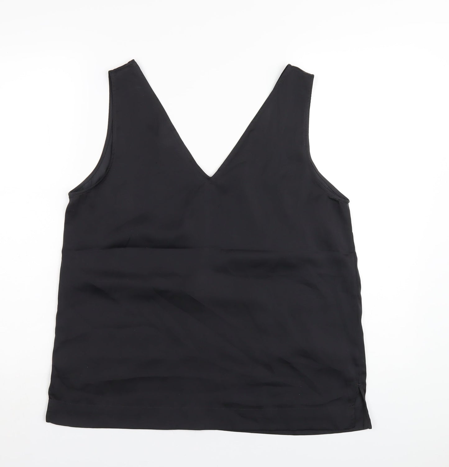 H&M Womens Black Polyester Basic Tank Size M V-Neck