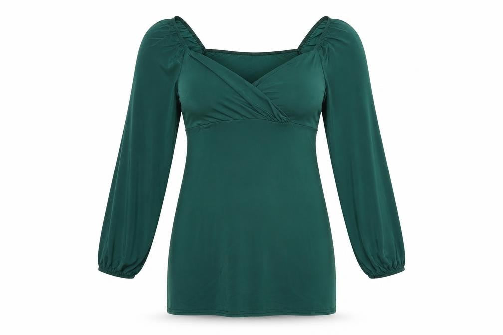 Femme Luxe Womens Green Polyester Bodycon Size 12 Off the Shoulder Pullover