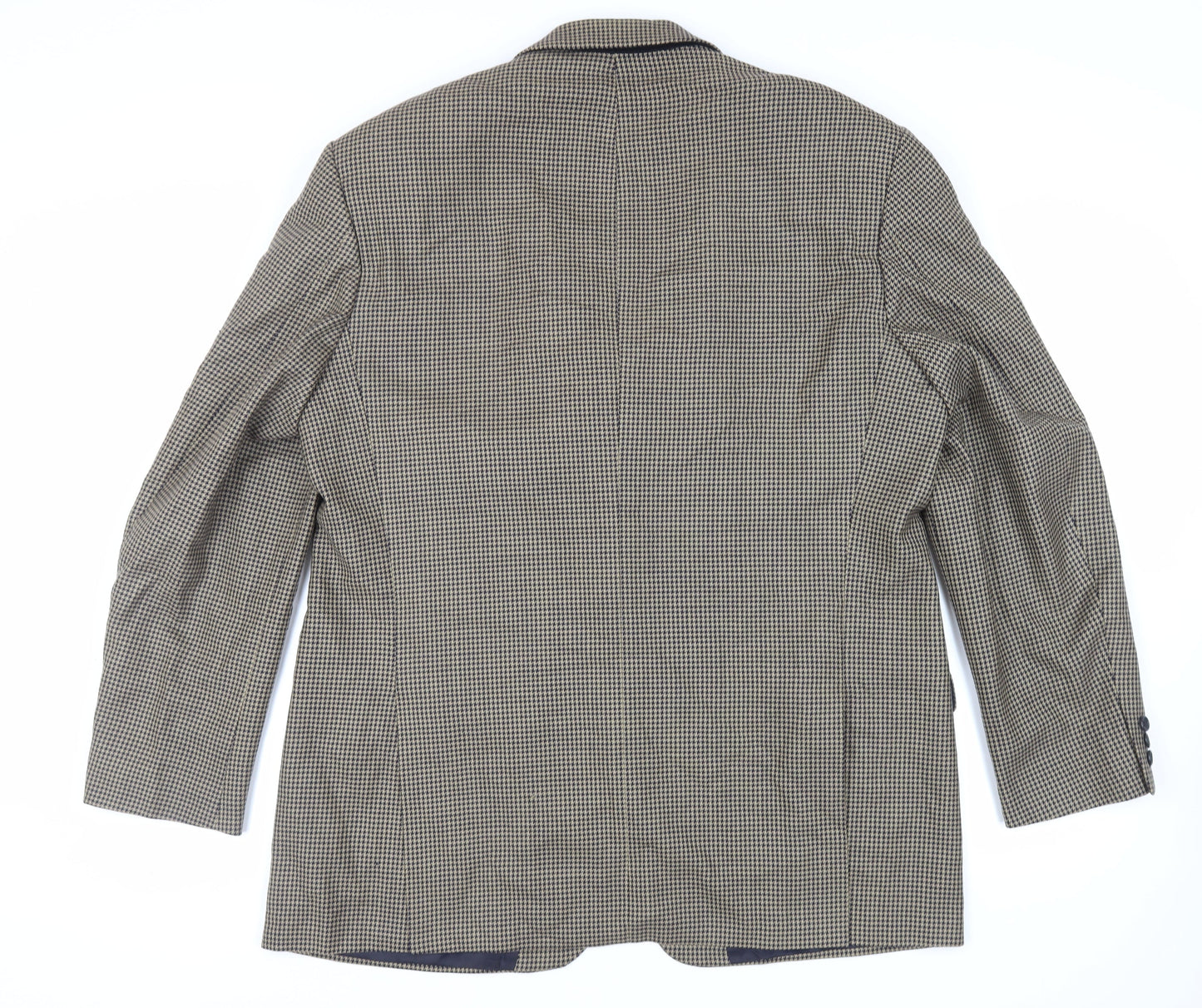 Marks and Spencer Mens Beige Geometric Wool Jacket Blazer Size 46 Regular