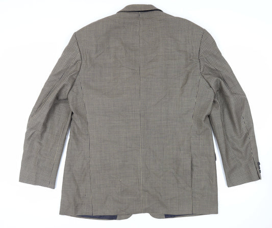 Marks and Spencer Mens Beige Geometric Wool Jacket Blazer Size 46 Regular