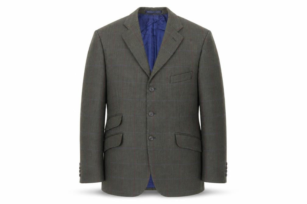 Marks and Spencer Mens Green Herringbone Wool Jacket Blazer Size 40 Regular