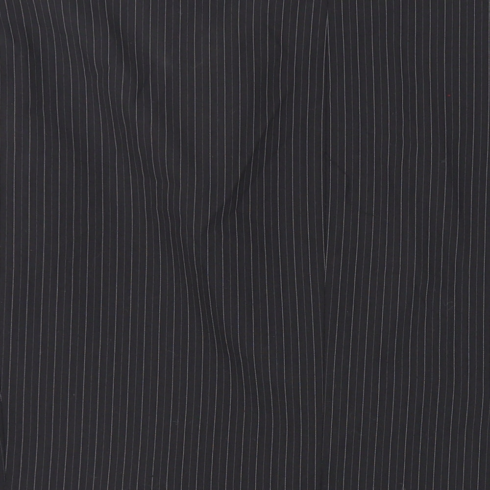 Marks and Spencer Mens Black Striped Polyester Jacket Suit Jacket Size 46 Regular