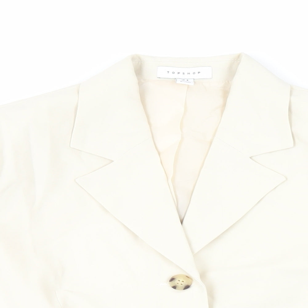 Topshop Womens Ivory Jacket Blazer Size 8 Button
