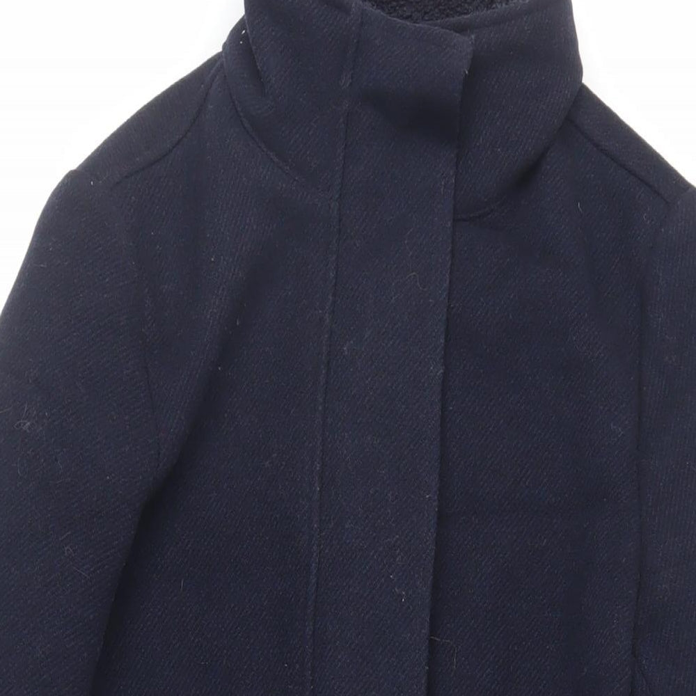 Marks and Spencer Womens Blue Overcoat Coat Size 6 Zip
