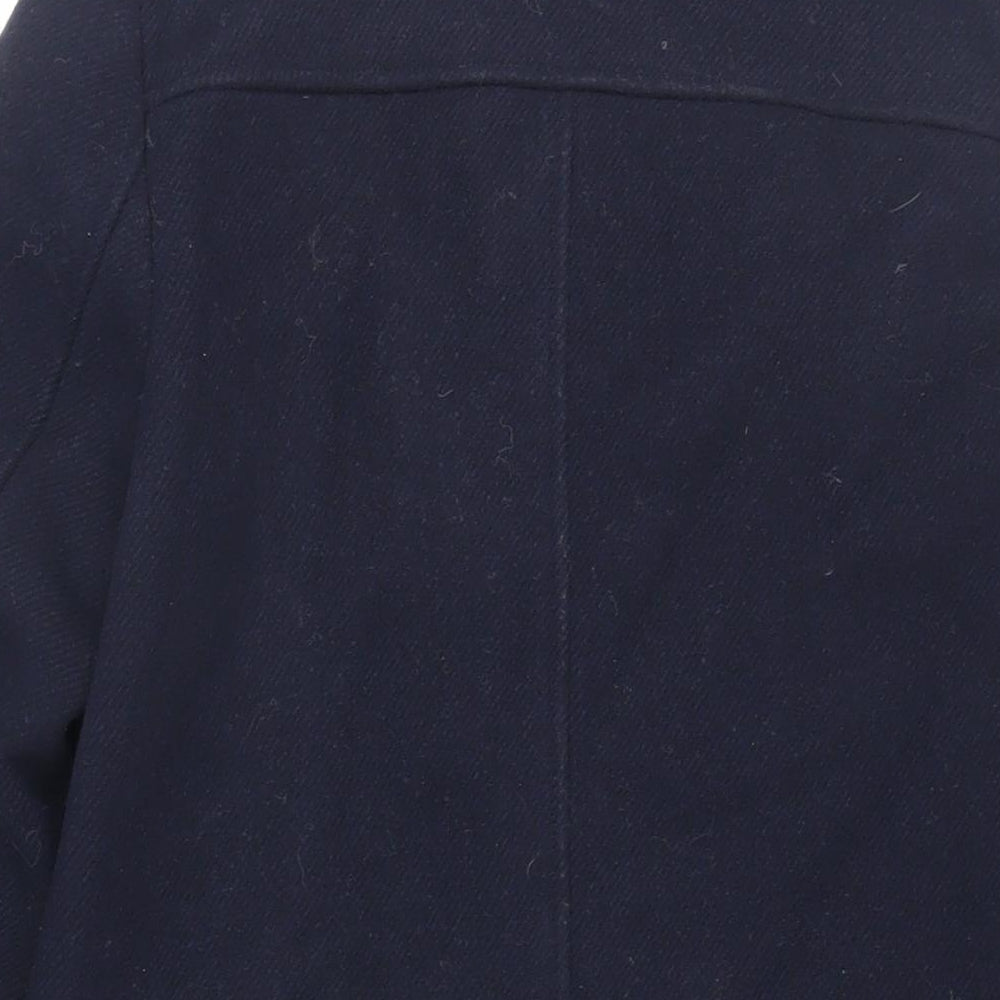 Marks and Spencer Womens Blue Overcoat Coat Size 6 Zip