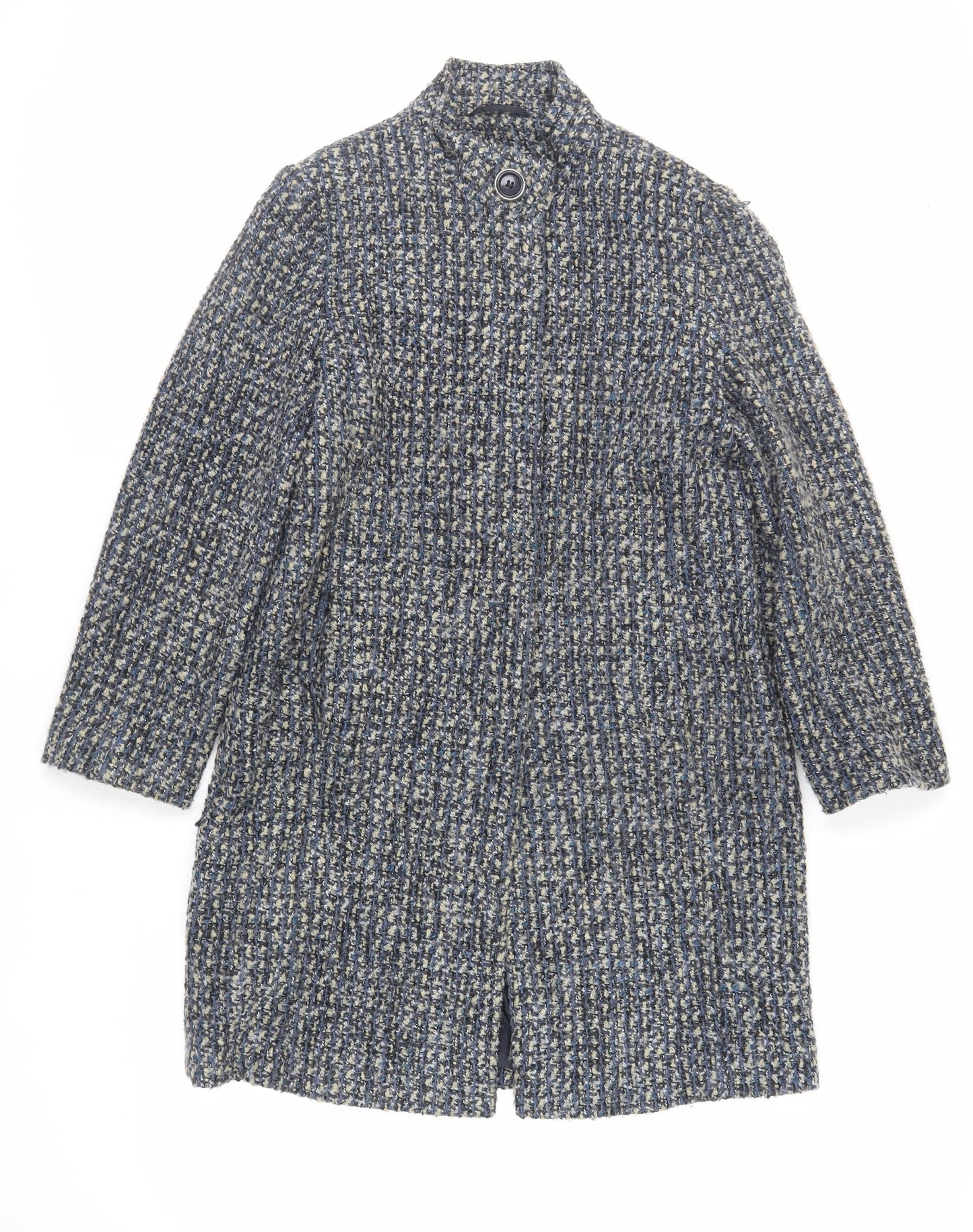 Marks and Spencer Womens Blue Overcoat Coat Size 10 Button