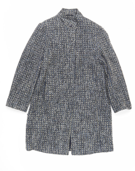 Marks and Spencer Womens Blue Overcoat Coat Size 10 Button