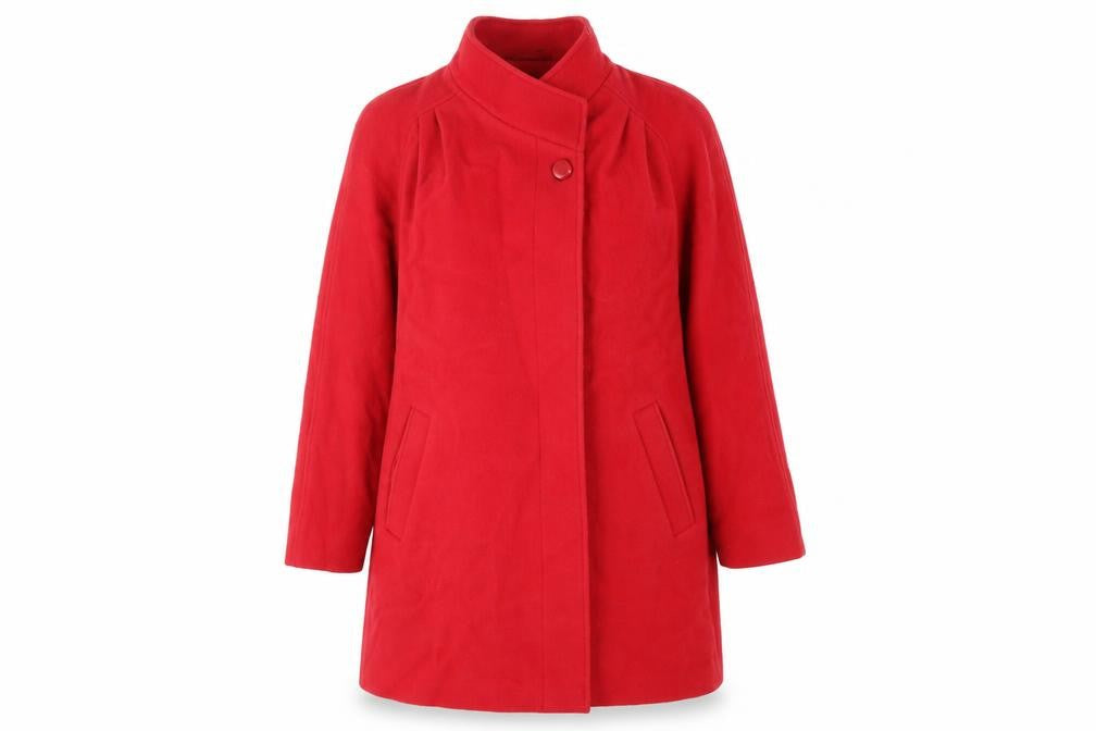 St Michael Womens Red Overcoat Coat Size 10 Button - Vintage