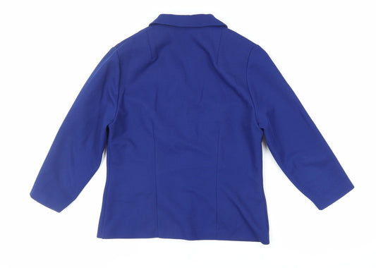 Richard Stump Womens Blue Jacket Blazer Size 14 Button - Vintage