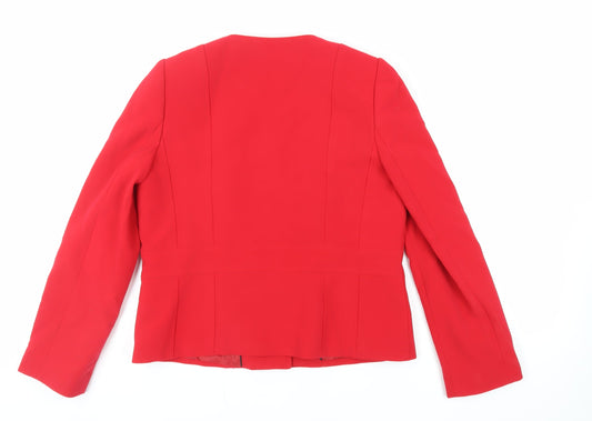 CC Womens Red Jacket Blazer Size 14 Button