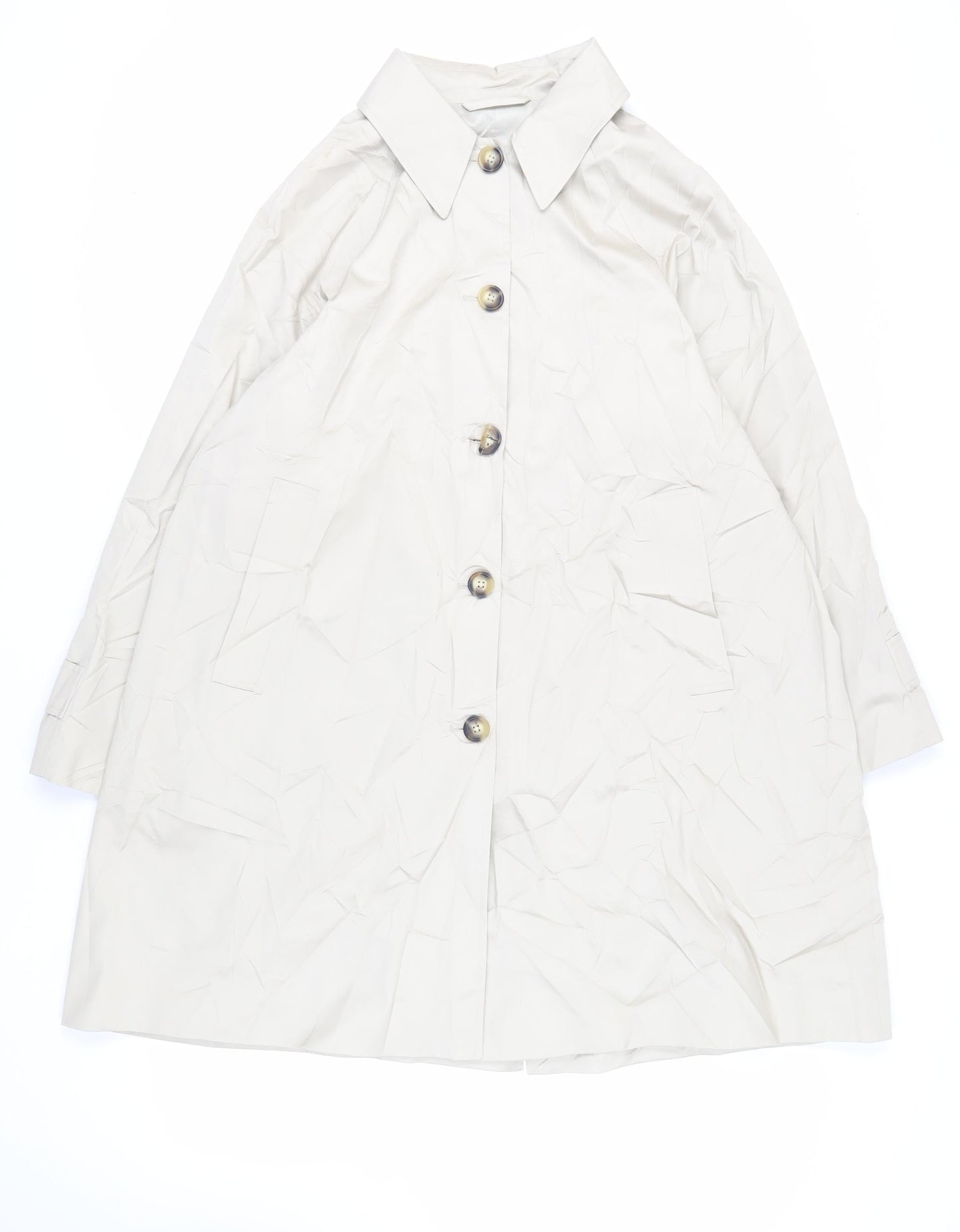 Marks and Spencer Womens Beige Pea Coat Coat Size 18 Buckle