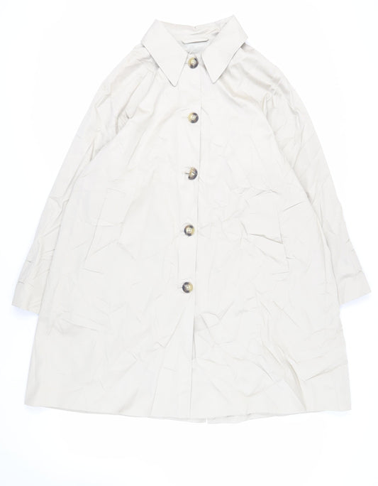 Marks and Spencer Womens Beige Pea Coat Coat Size 18 Buckle