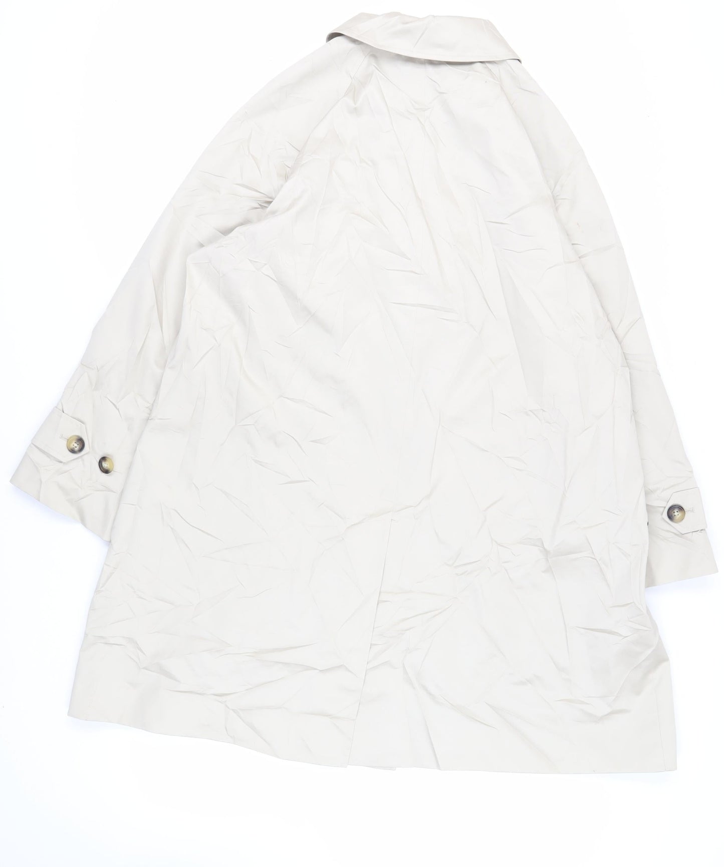 Marks and Spencer Womens Beige Pea Coat Coat Size 18 Buckle