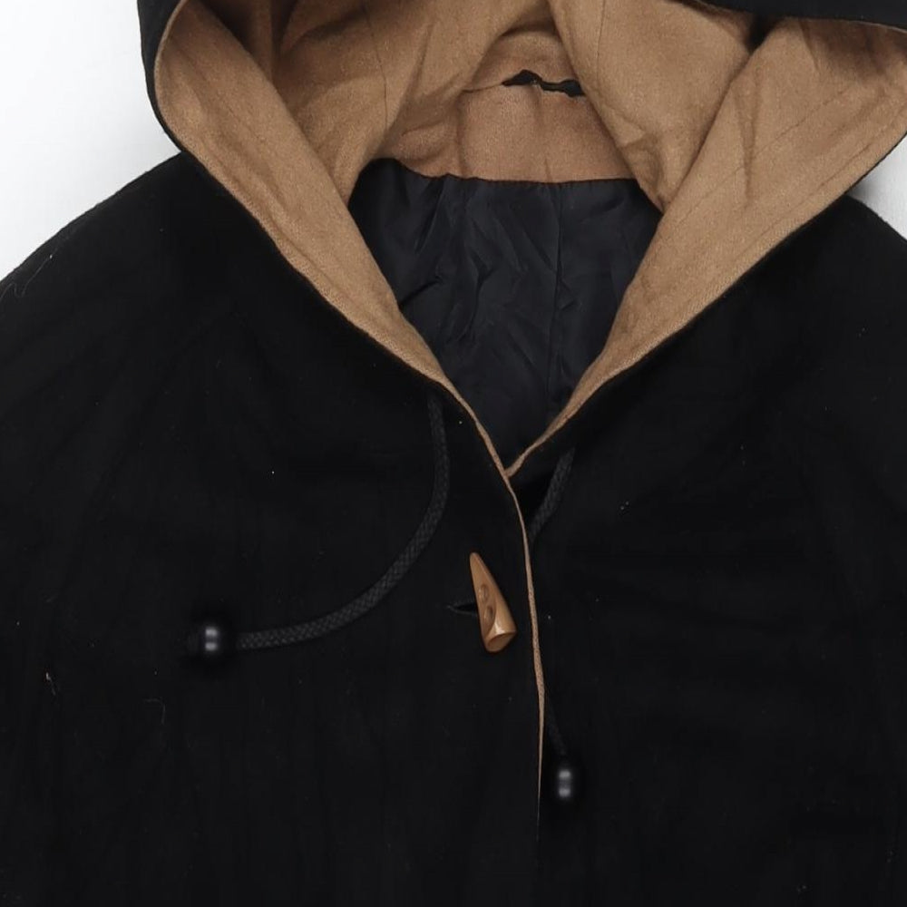 Berkertex Womens Black Overcoat Coat Size 12 Toggle