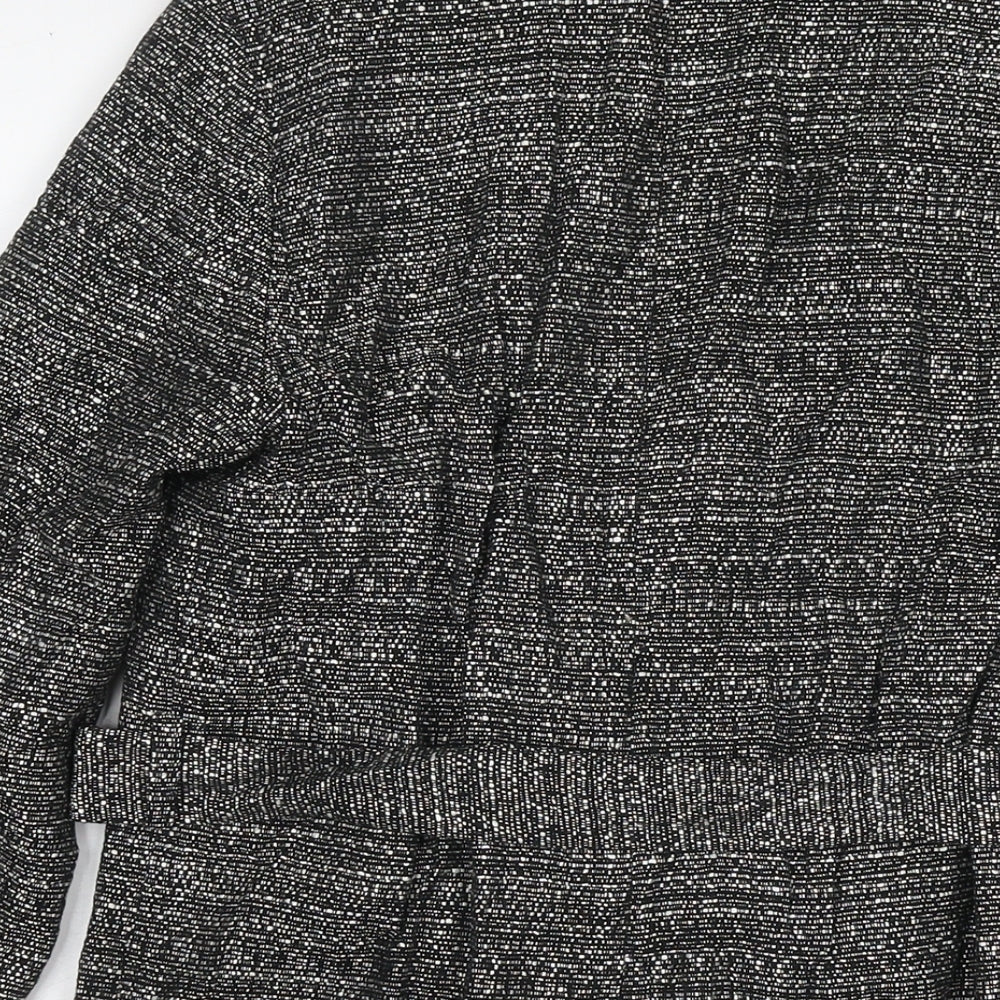H&M Womens Black Kimono Coat Size 6 Tie