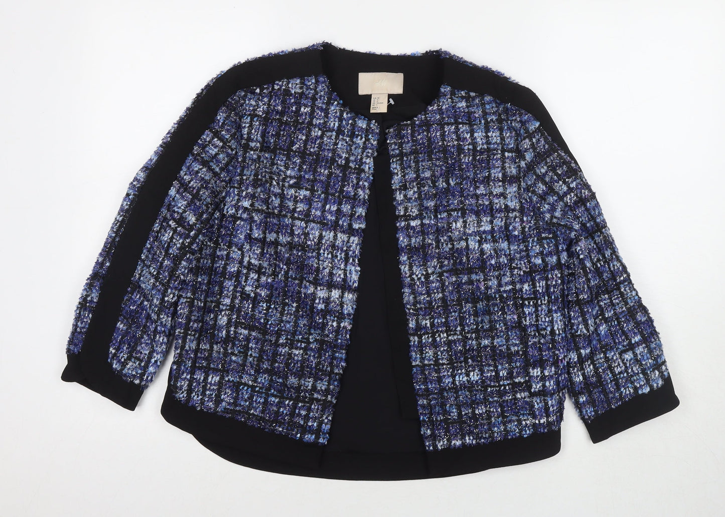 H&M Womens Blue Jacket Blazer Size 8 Buckle