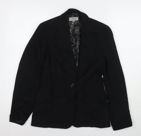 Marks and Spencer Womens Black Jacket Blazer Size 8 Zip