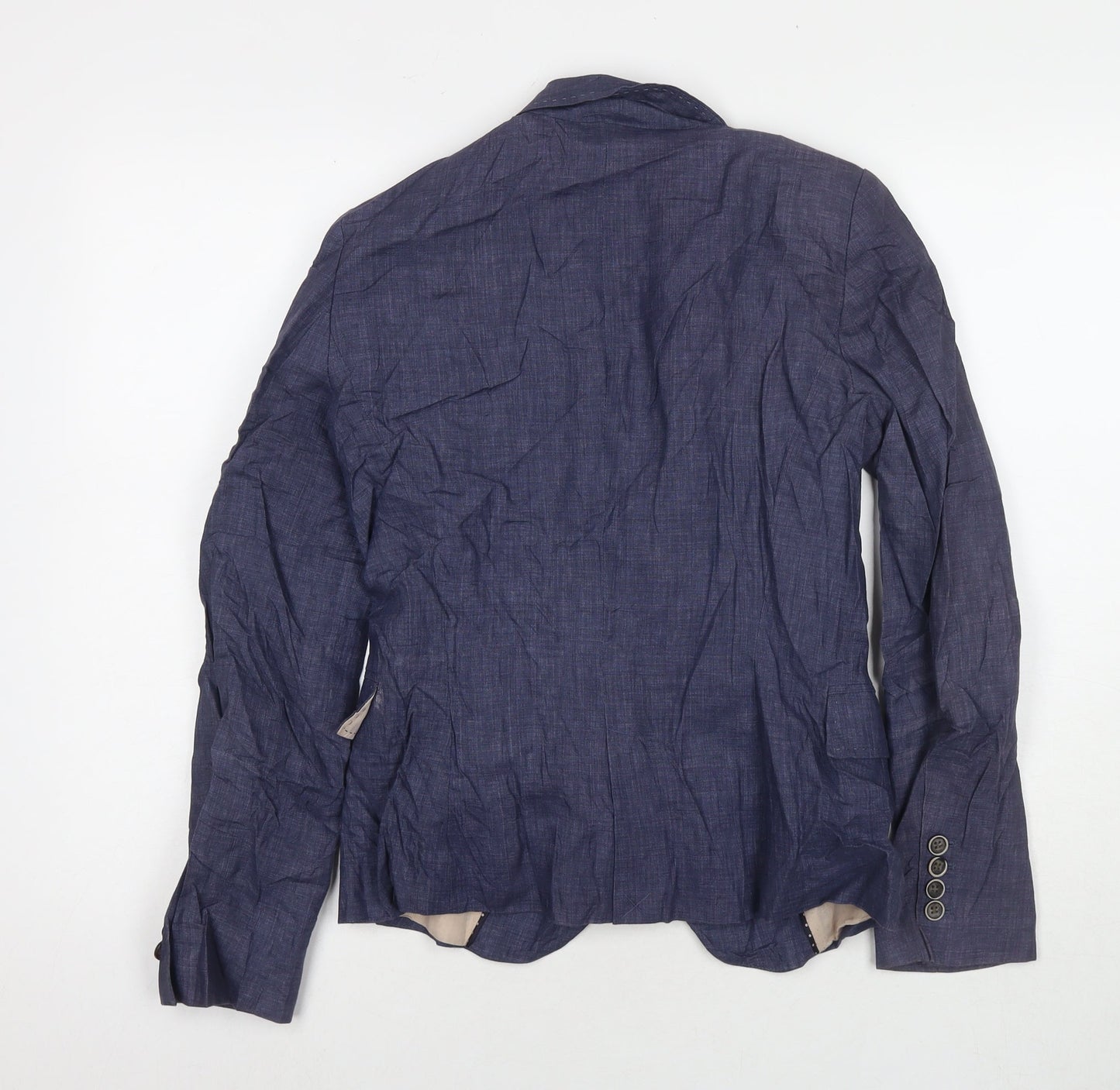 Zara Womens Blue Jacket Blazer Size M Button