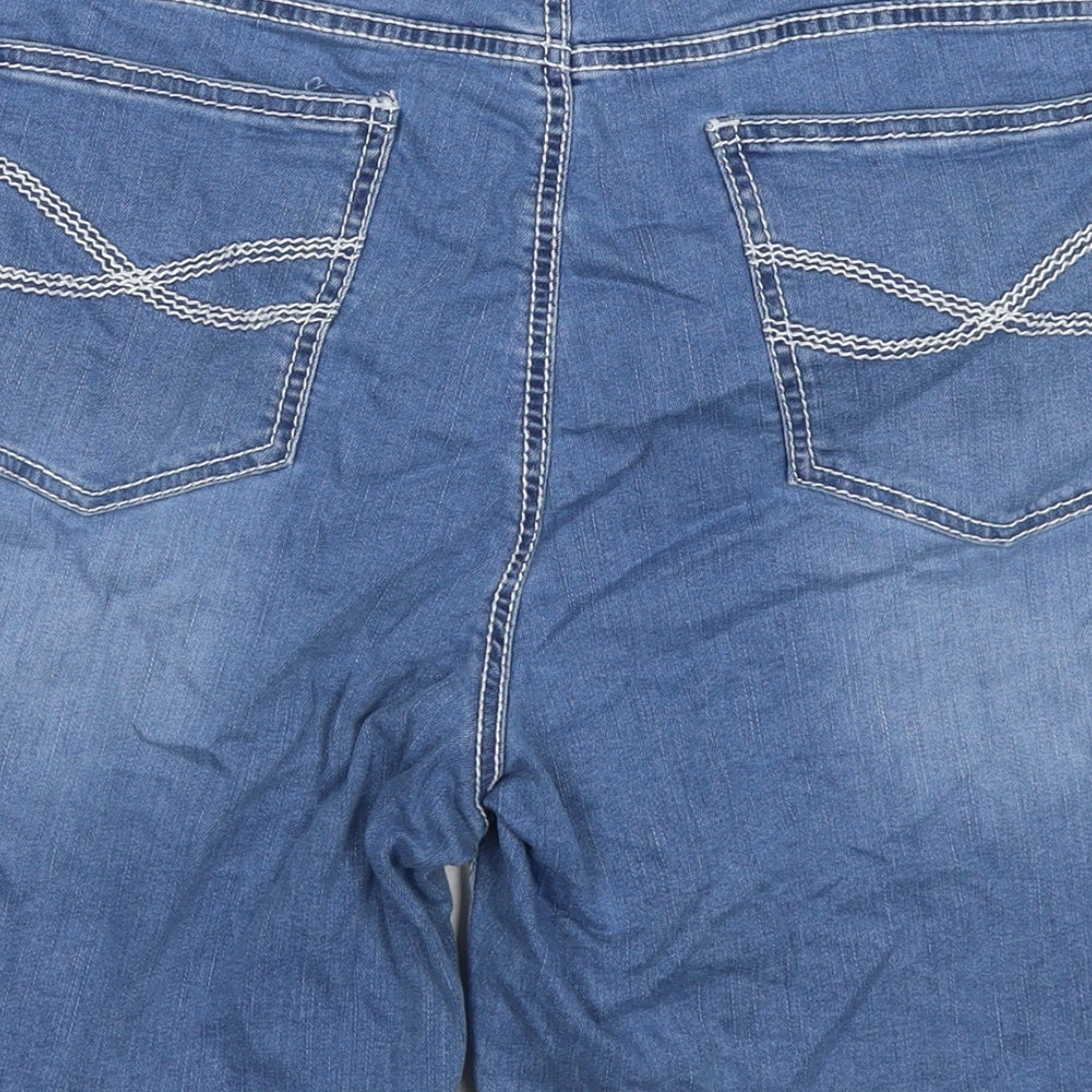 John Baner Womens Blue Cotton Bermuda Shorts Size 26 L10 in Regular Zip