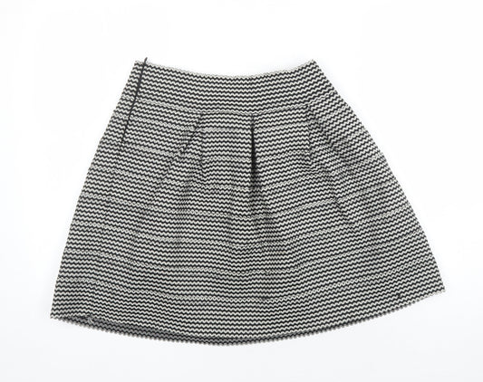 Tacera Womens Multicoloured Polyester A-Line Skirt Size M Zip