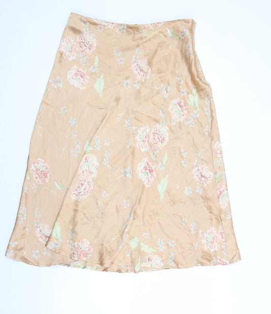 Reclaimed Vintage Womens Multicoloured Floral Polyester A-Line Skirt Size 14 Zip