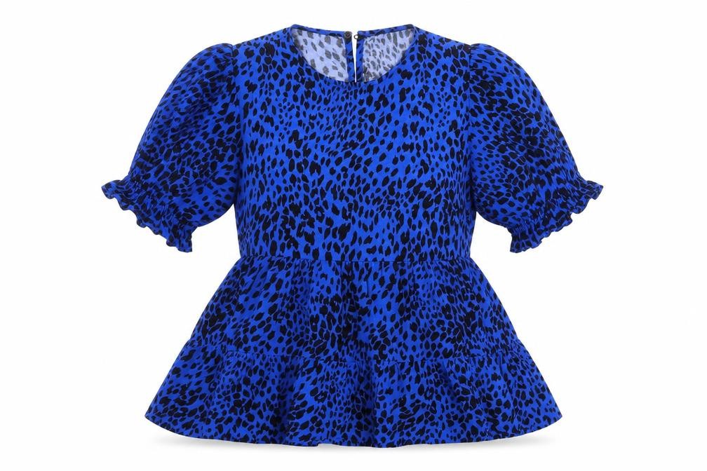 New Look Womens Multicoloured Animal Print Viscose Tunic Blouse Size 8 Round Neck
