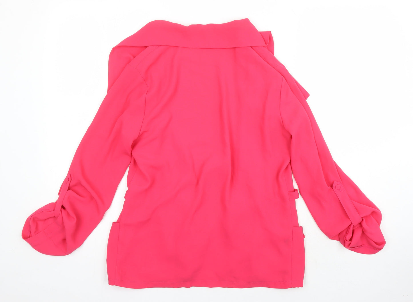 NEXT Womens Pink Polyester Kimono Blouse Size 10 Collared - Jacket blouse with pockets