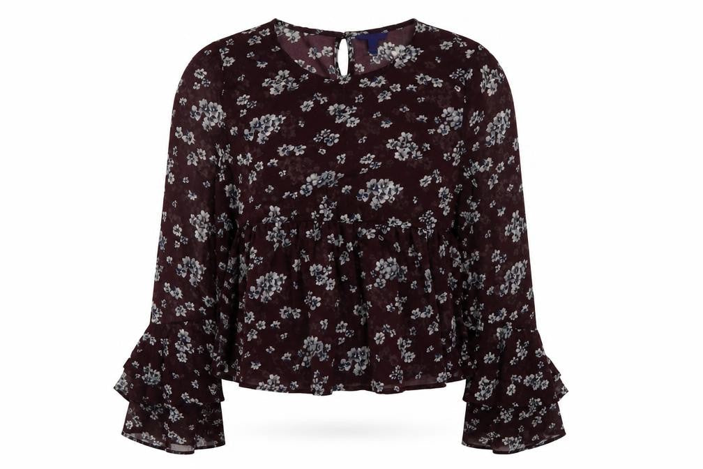 Womens UK Size S Aeropostale Red Polyester Blouse