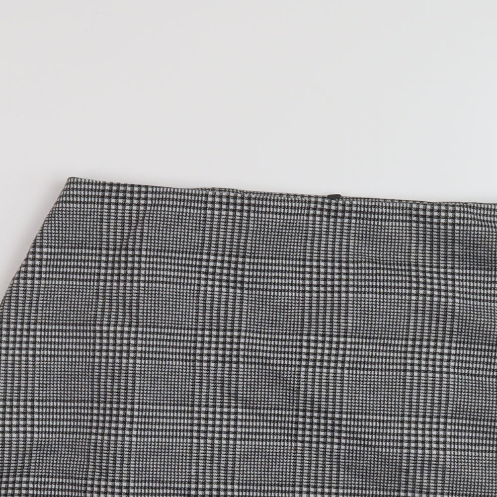 Marks and Spencer Womens Grey Plaid Polyester Mini Skirt Size 6