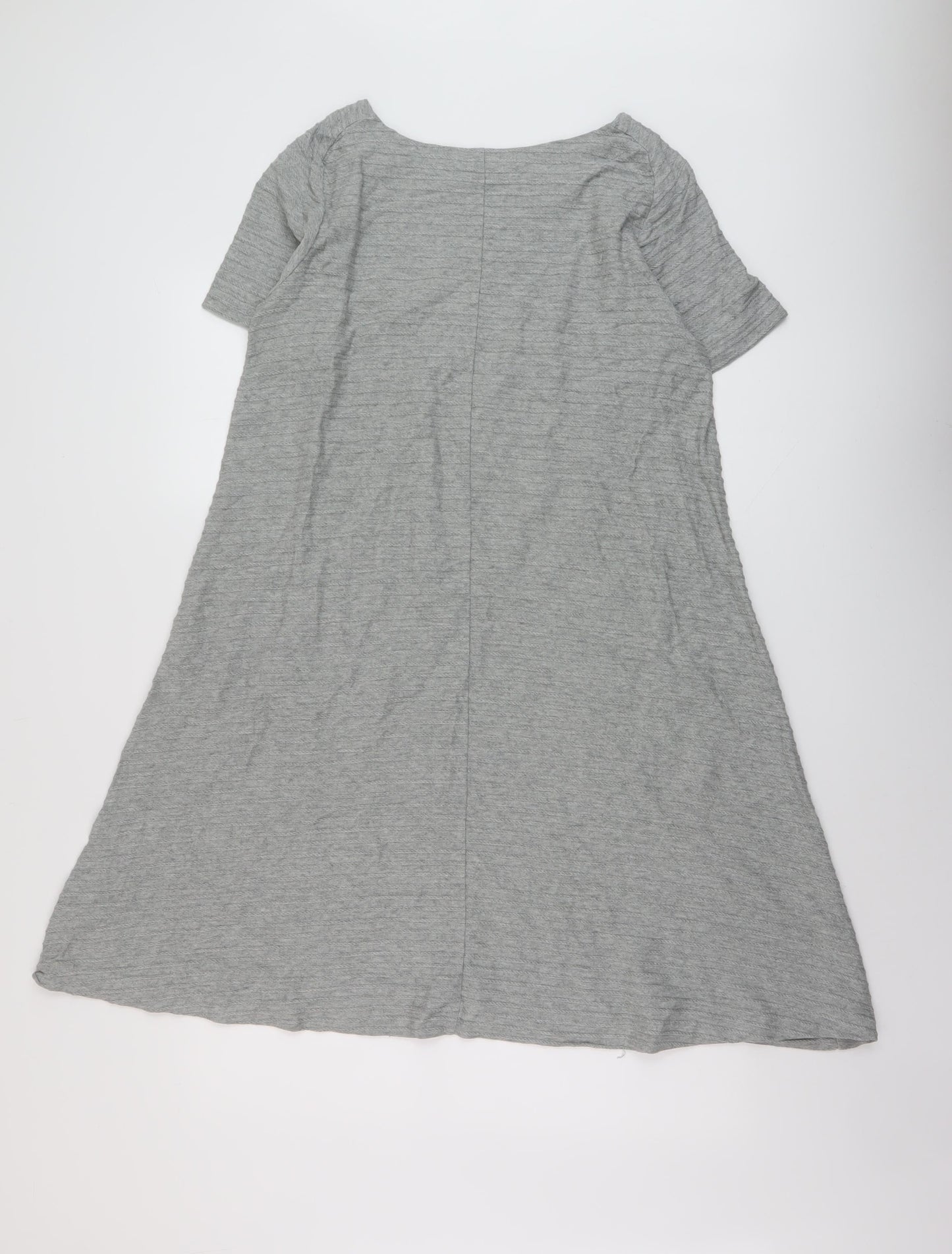 Uniqlo Womens Grey Cotton A-Line Size M Round Neck Pullover