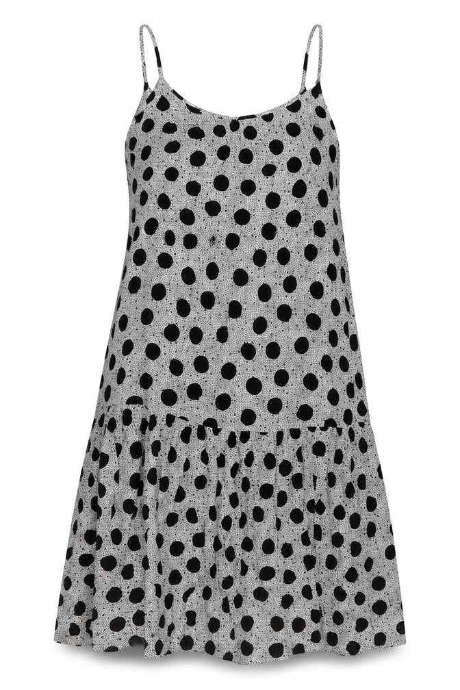 Marks and Spencer Womens Black Polka Dot Viscose A-Line Size 10 Round Neck Pullover