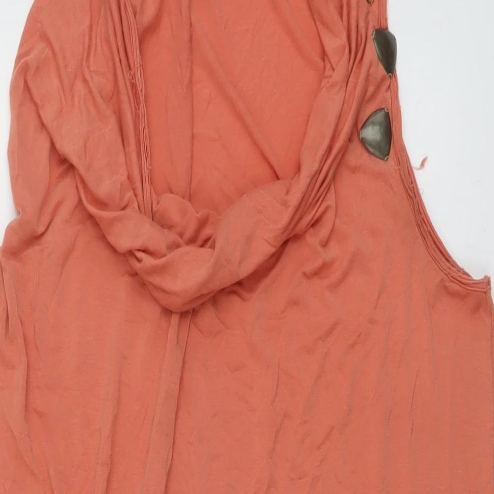 Boss Womens Orange Viscose Sheath Size M Cowl Neck Pullover