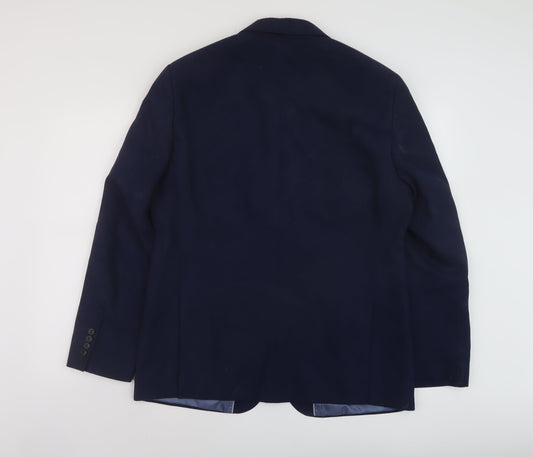 Marks and Spencer Mens Blue Polyester Jacket Suit Jacket Size 40 Regular
