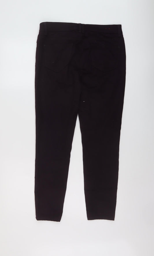 New Look Womens Purple Cotton Skinny Jeans Size 12 L27 in Regular Button