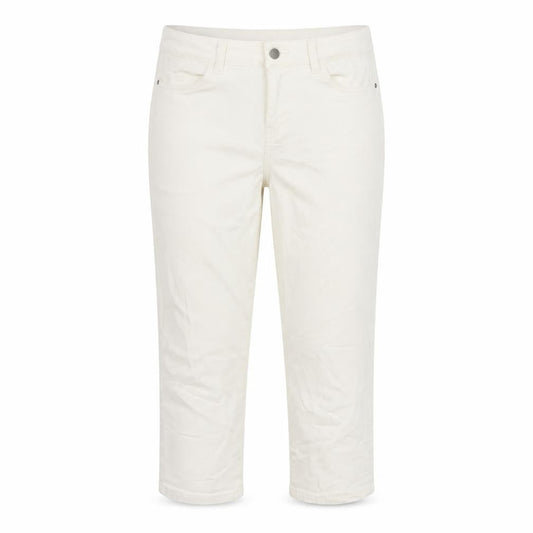 CREW Womens White Cotton Capri Jeans Size 14 L22 in Regular Button