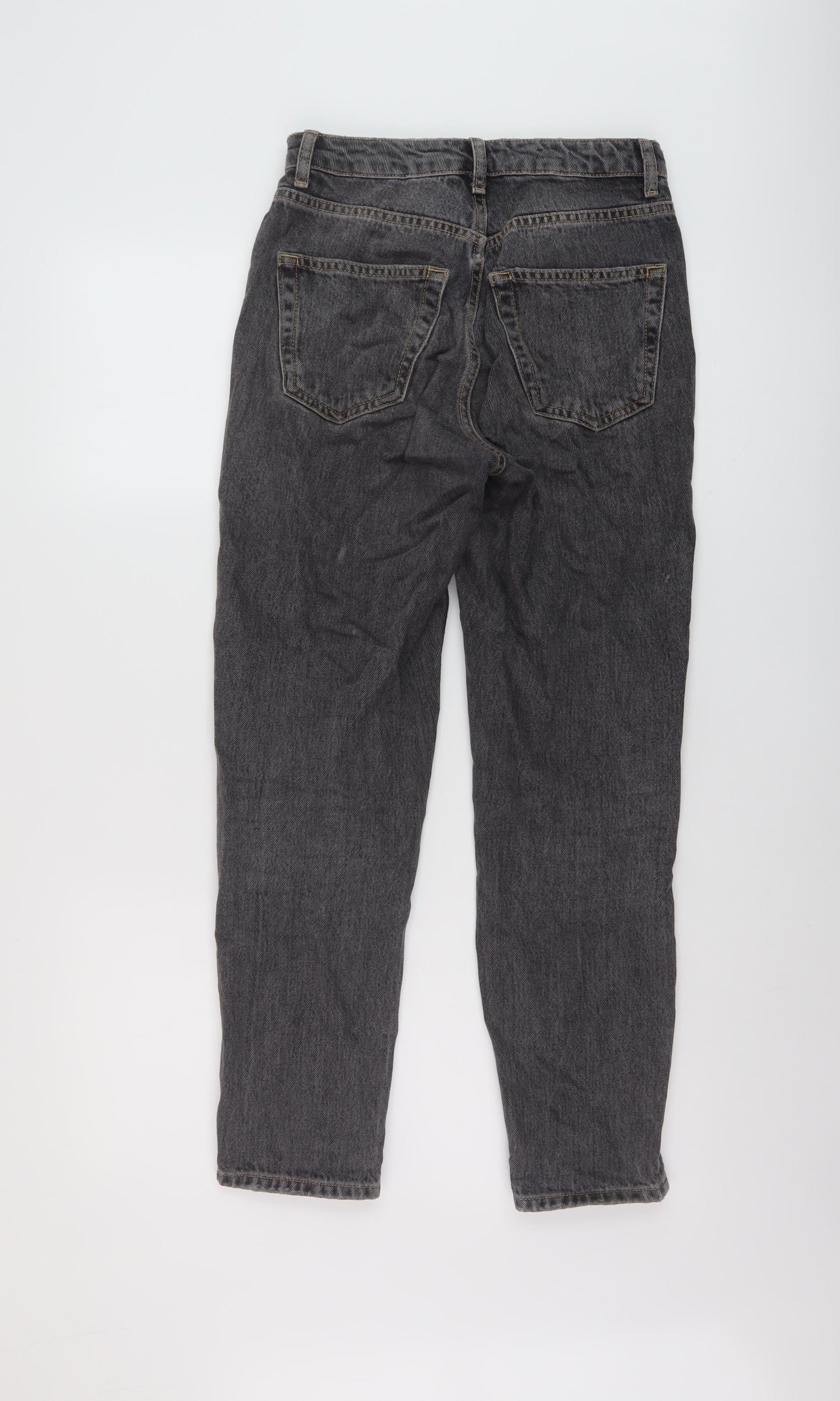 Topshop Womens Grey Cotton Mom Jeans Size 25 in L27 in Regular Button