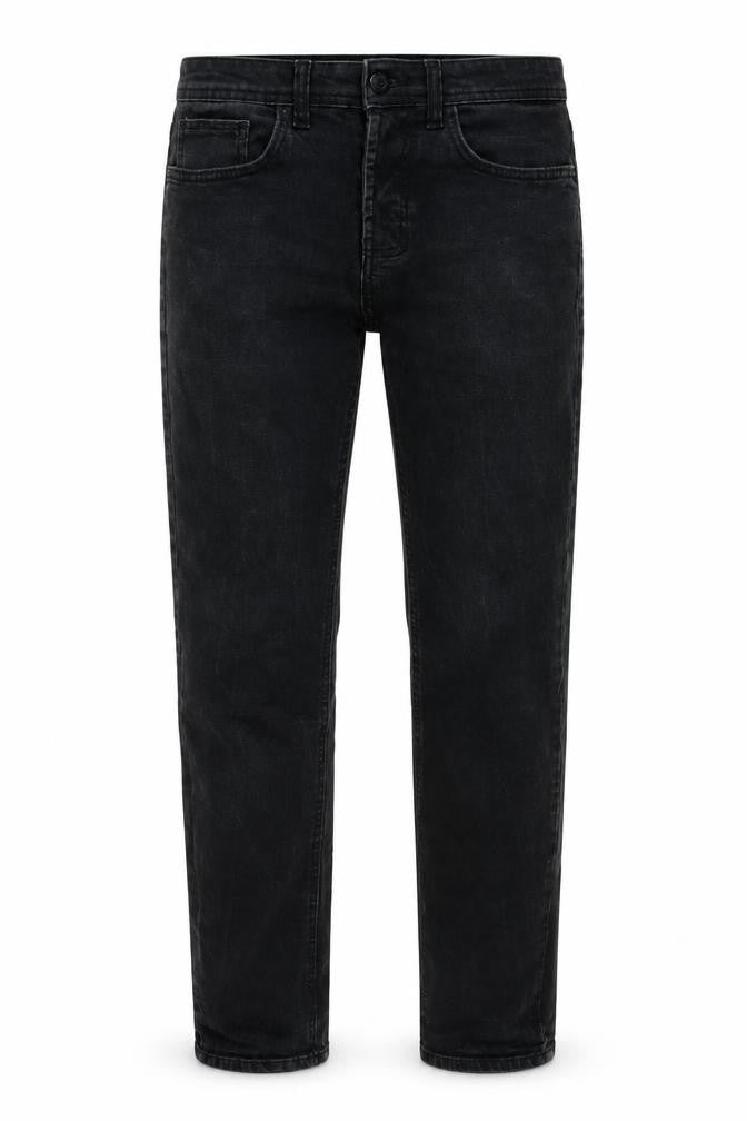 Denim & Co. Mens Black Cotton Straight Jeans Size 30 in L30 in Regular Button