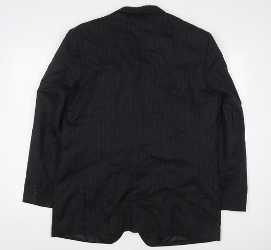 Gucci Mens Grey Striped Wool Jacket Suit Jacket Size 44 Regular