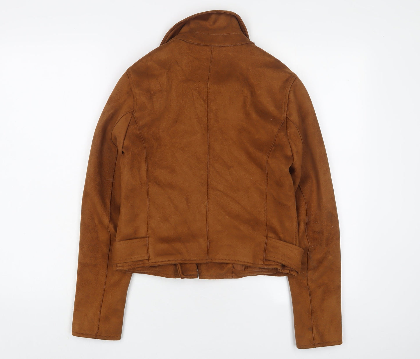 New Look Womens Brown Jacket Size 8 Zip - Belted