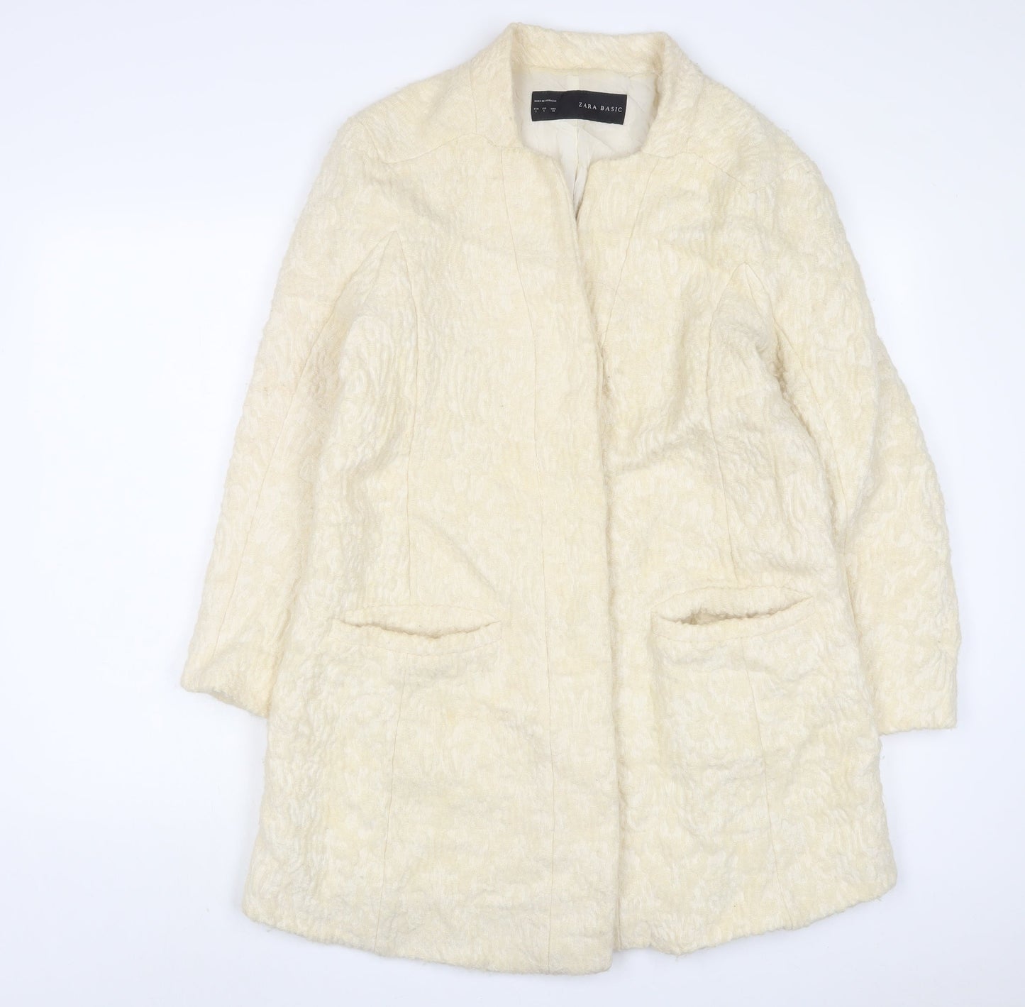 Zara Womens Beige Jacket Size L Button